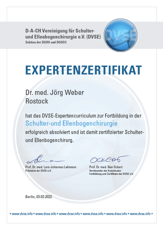 DVSE Expertenzertifikat Dr. Jörg Weber